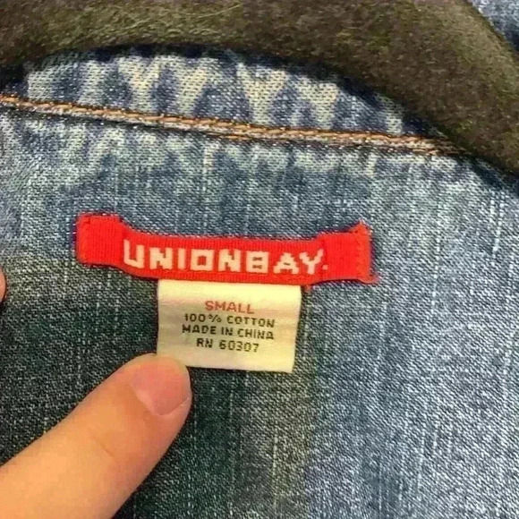 Unionbay Jean Jacket sz S preppy 90s y2k fall winter academia teacher casual - Picture 2 of 9